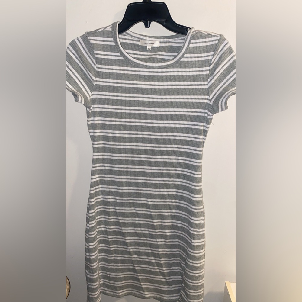 Striped Gray and White Dress